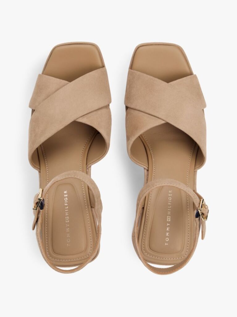 Brown Suede High Wedge Heel Sandals  Women