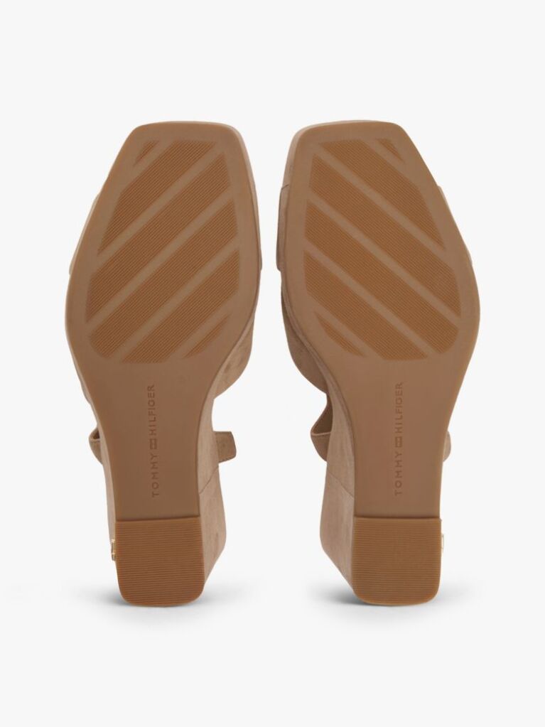 Brown Suede High Wedge Heel Sandals  Women