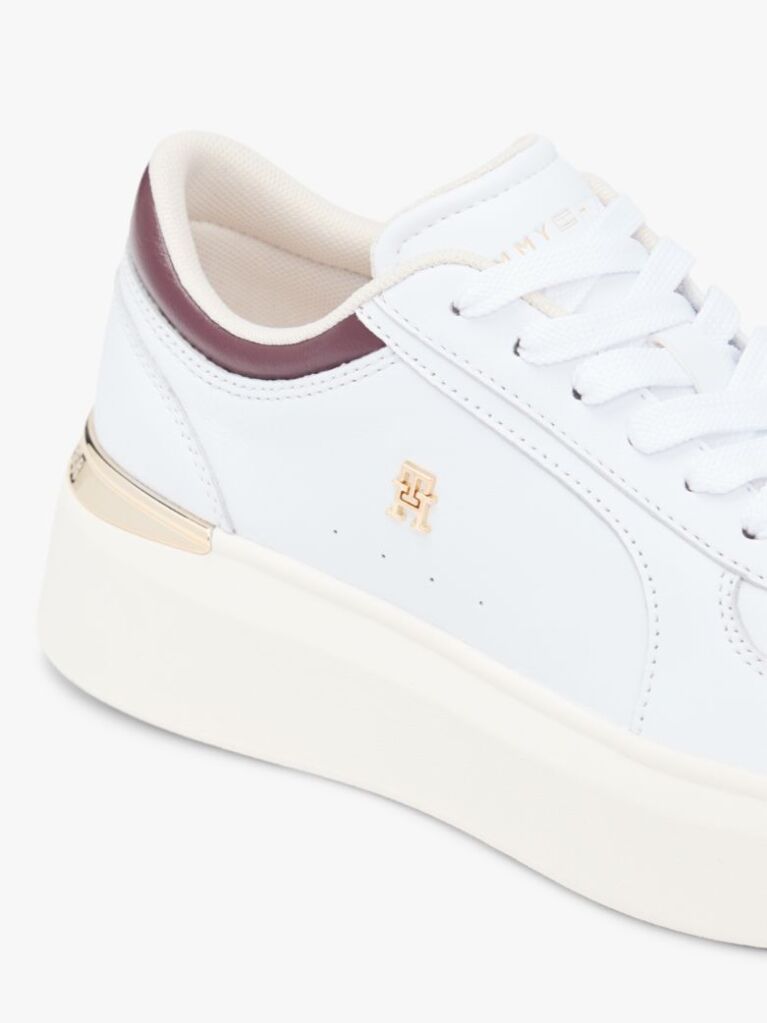 Multi Sneakers Cu Platforma Din Piele Si Toc Metalic  Femei