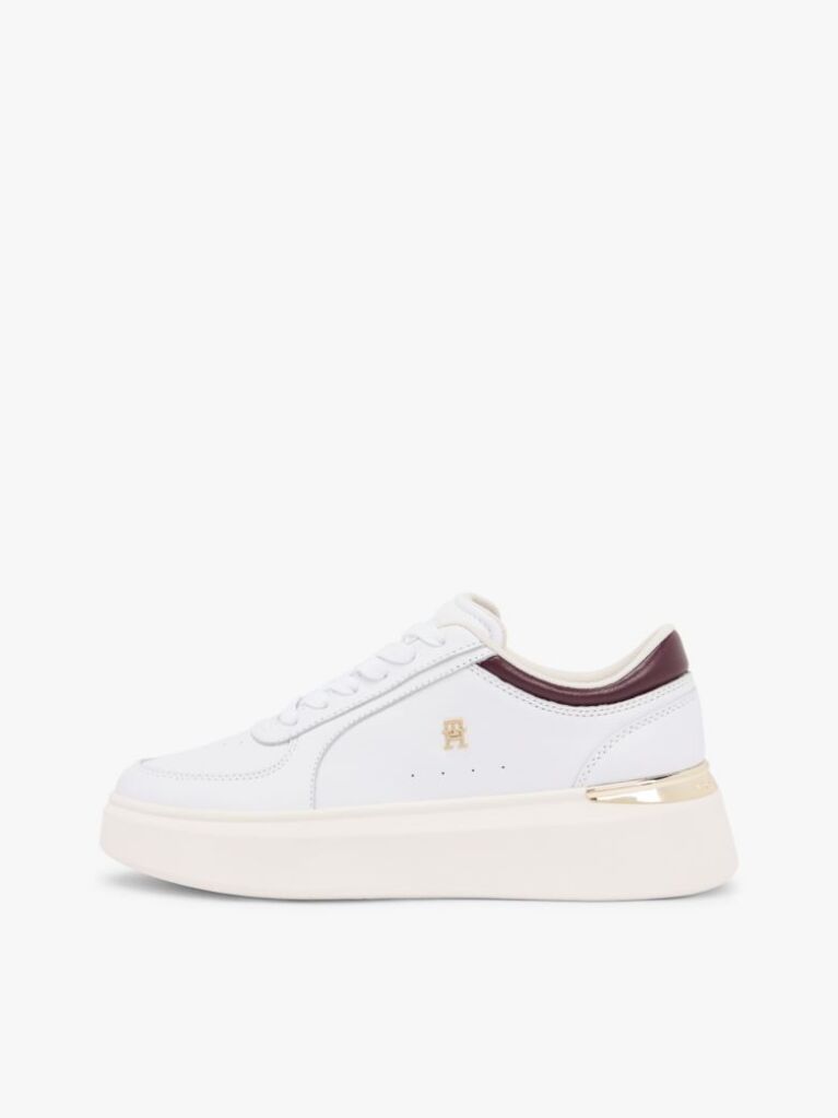Multi Sneakers Cu Platforma Din Piele Si Toc Metalic  Femei