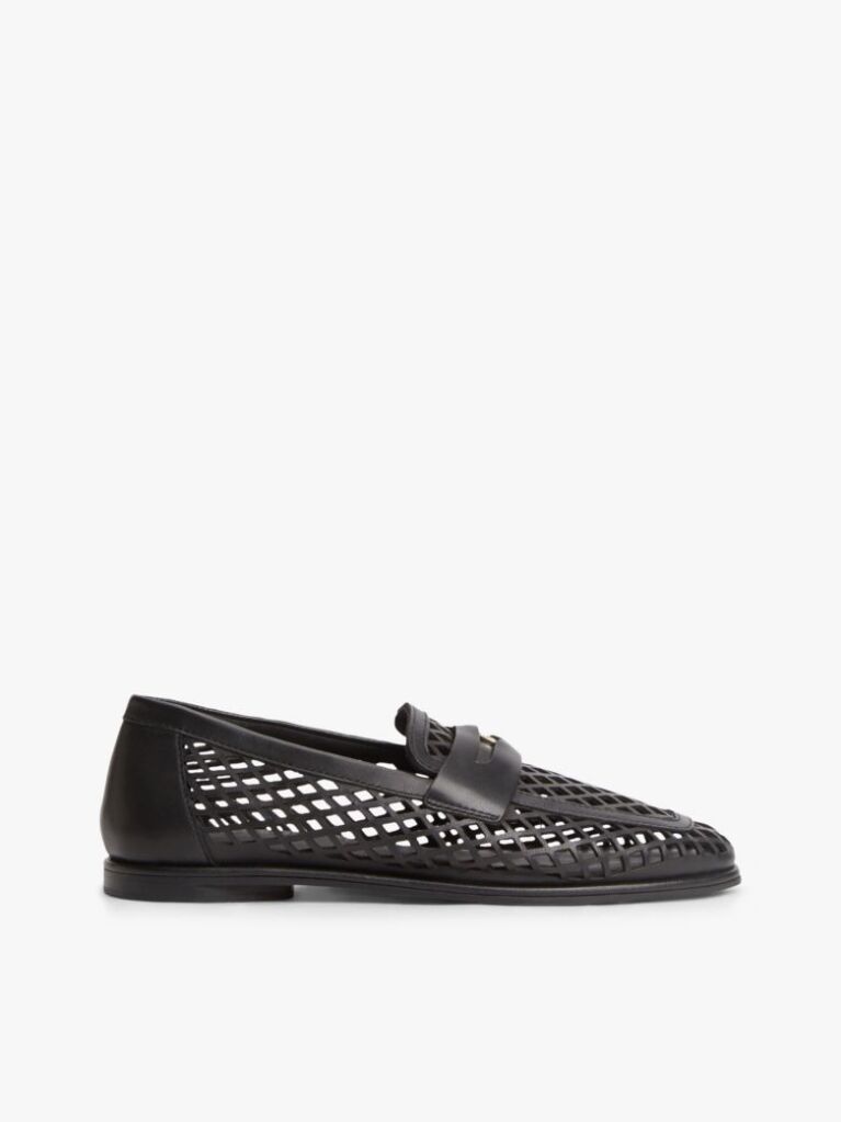 Negru Mocasini Din Piele Cutout  Femei