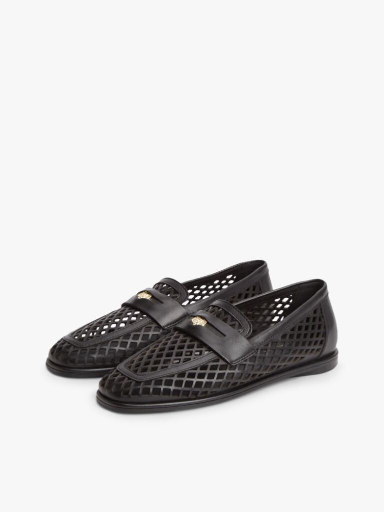 Negru Mocasini Din Piele Cutout  Femei