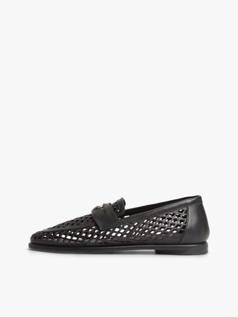 Negru Mocasini Din Piele Cutout  Femei