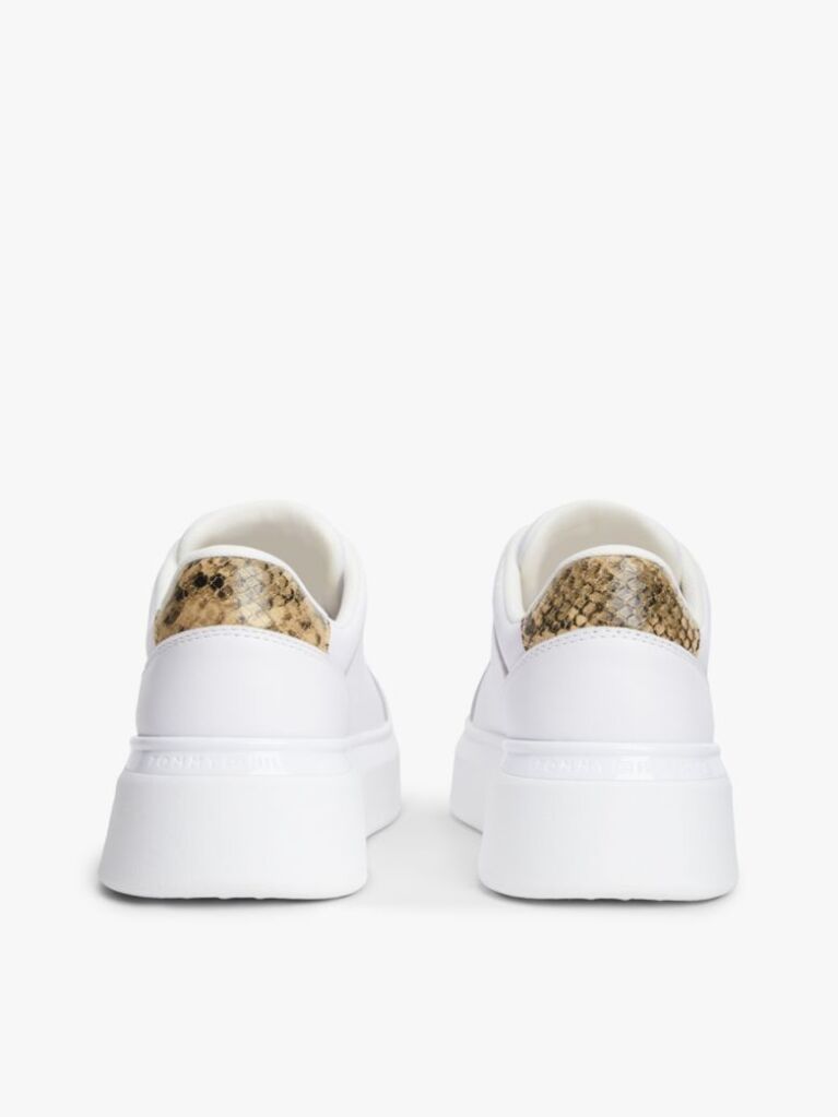 Alb Adidasi Cu Platforma Din Piele Cu Imprimare Snake  Femei