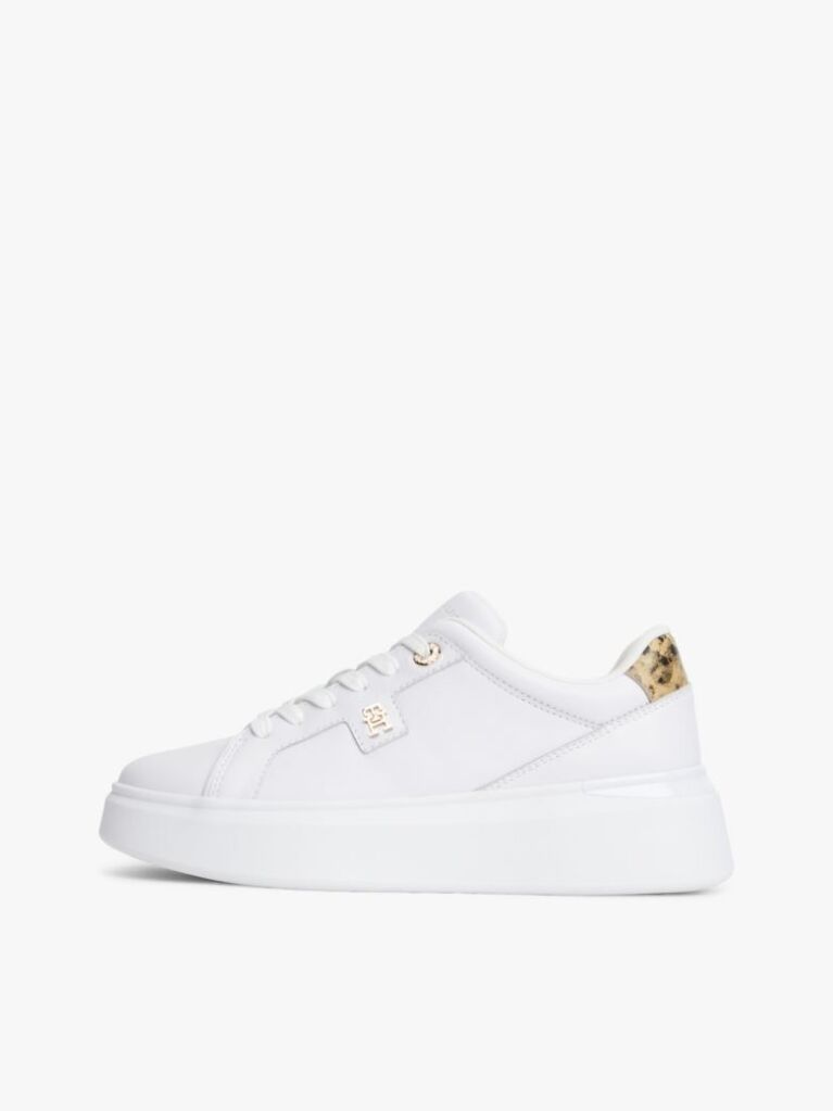 Alb Adidasi Cu Platforma Din Piele Cu Imprimare Snake  Femei
