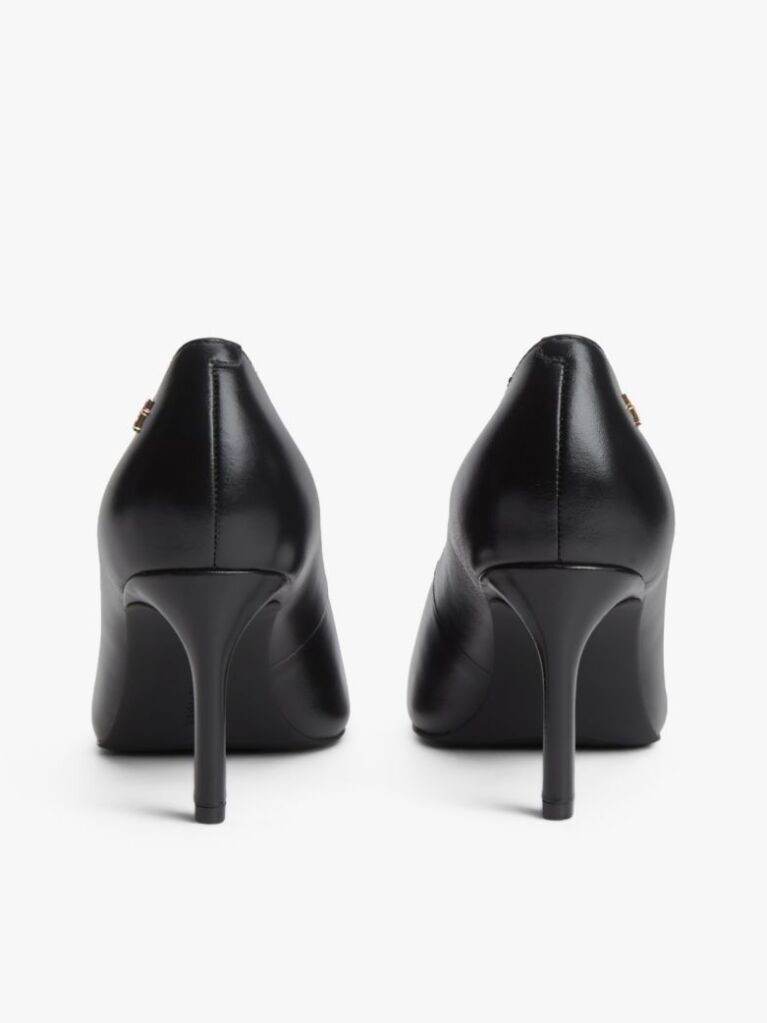 Negru Pantofi Cu Toc Inalt Din Piele Cu Monograma TH  Femei