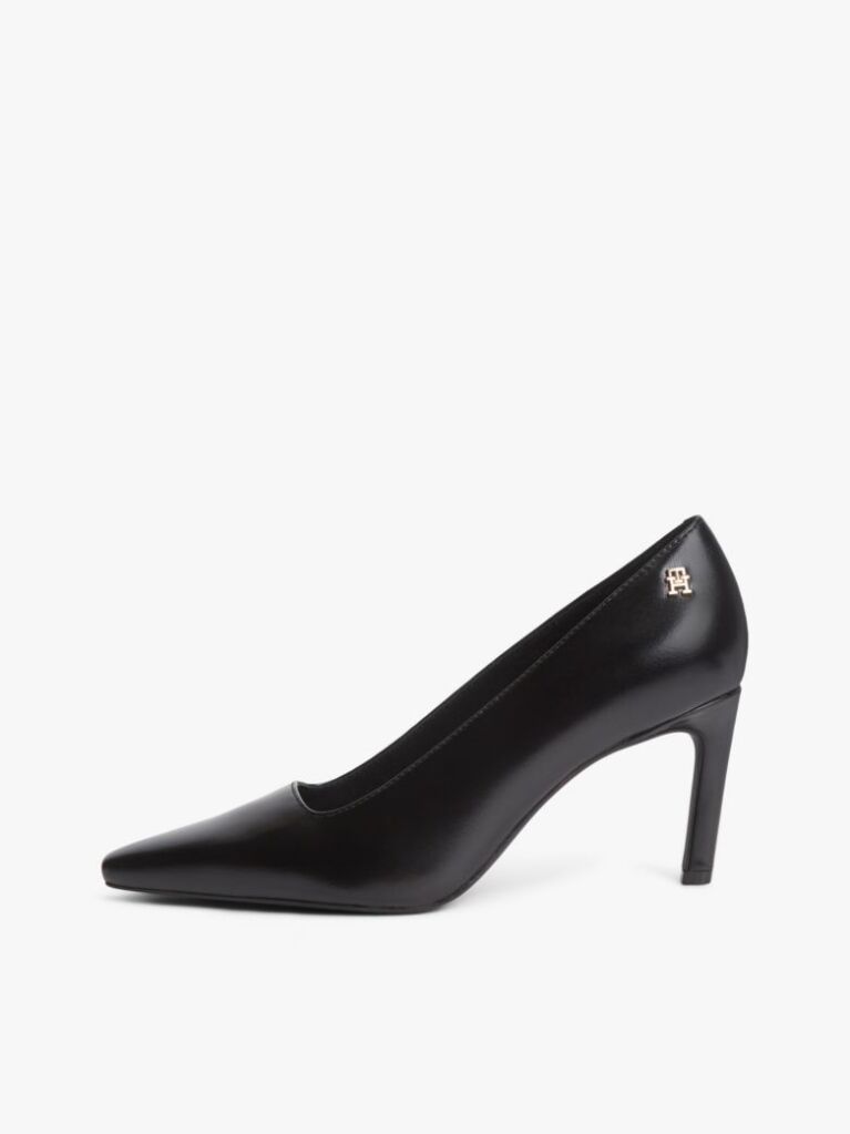 Negru Pantofi Cu Toc Inalt Din Piele Cu Monograma TH  Femei