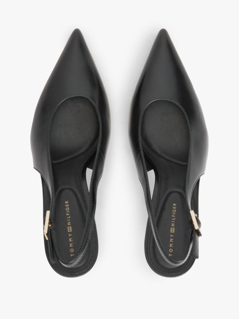 Black TH Monogram Leather Slingback High Heels  Women