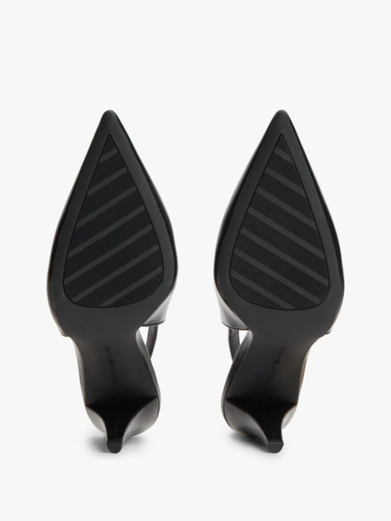 Black TH Monogram Leather Slingback High Heels  Women