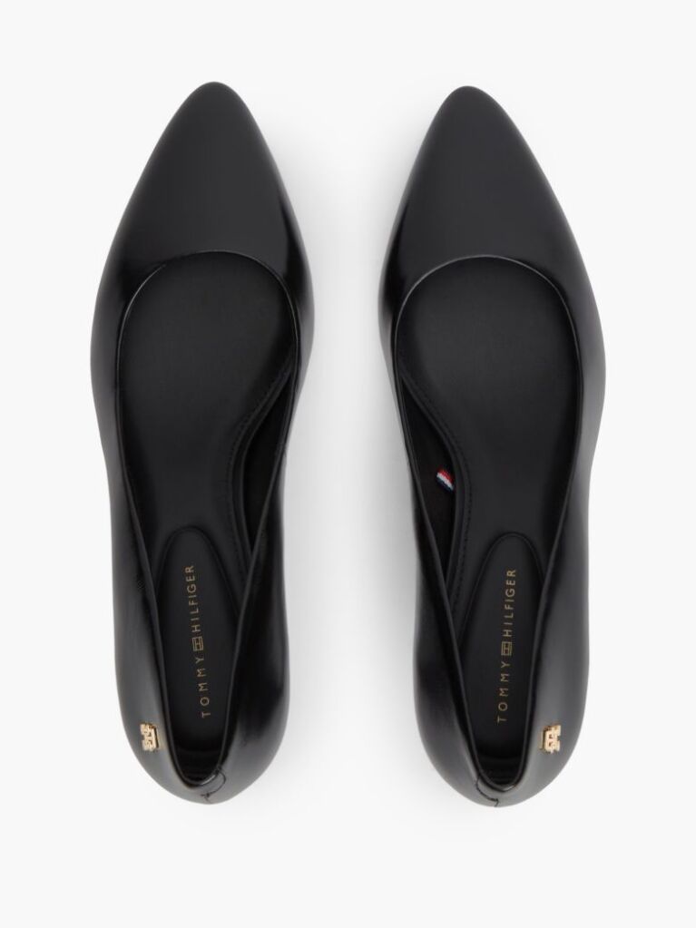 Negru Pantofi Kitten Din Piele Cu Toc  Femei