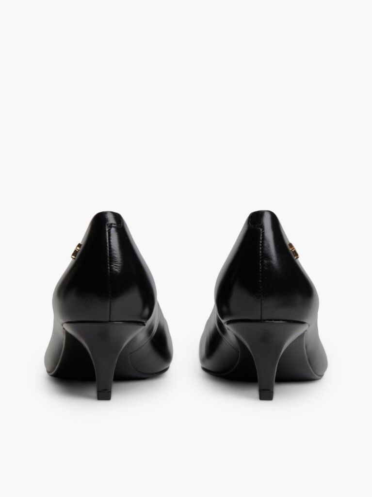 Negru Pantofi Kitten Din Piele Cu Toc  Femei