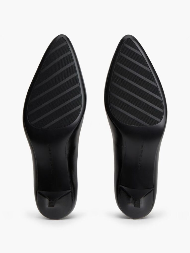 Negru Pantofi Kitten Din Piele Cu Toc  Femei