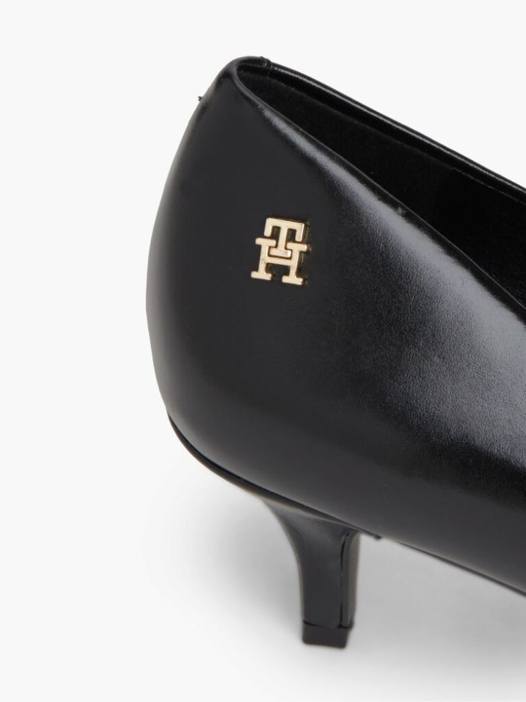 Negru Pantofi Kitten Din Piele Cu Toc  Femei