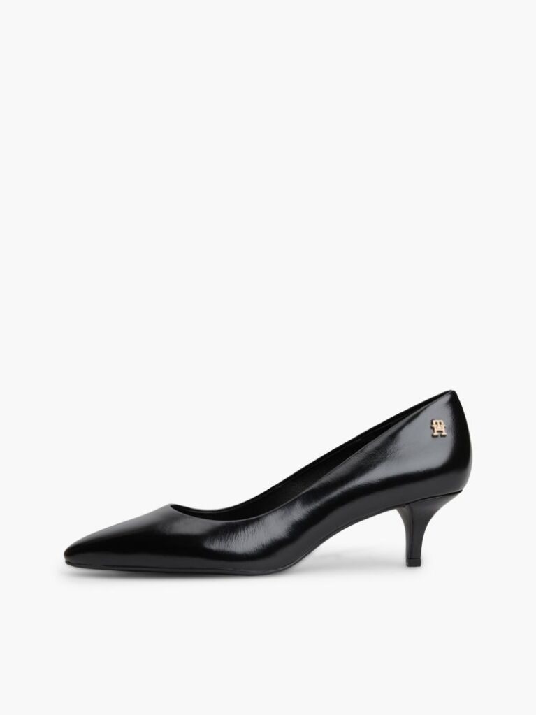Negru Pantofi Kitten Din Piele Cu Toc  Femei