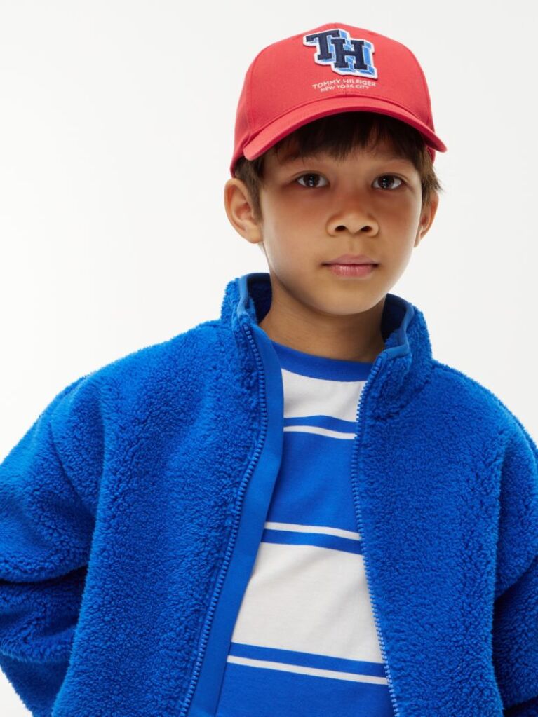 Red Varsity Logo Six-Panel Baseball Cap  Kids Unisex