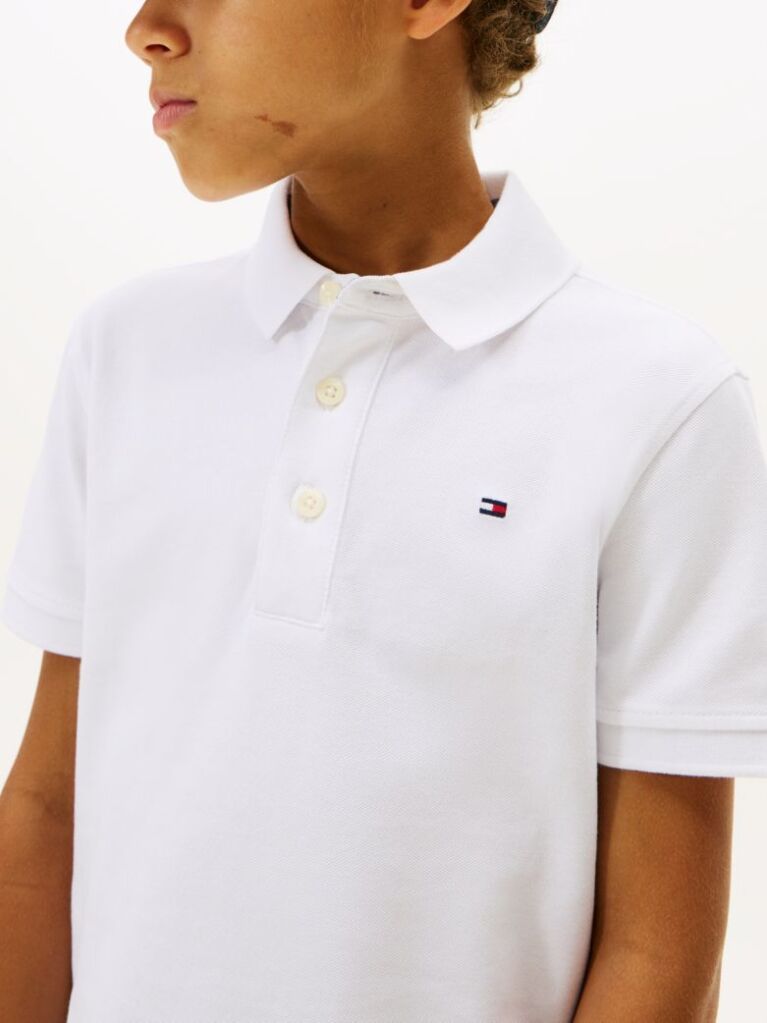 Alb Tricou Polo Din Bumbac Organic  Baieti