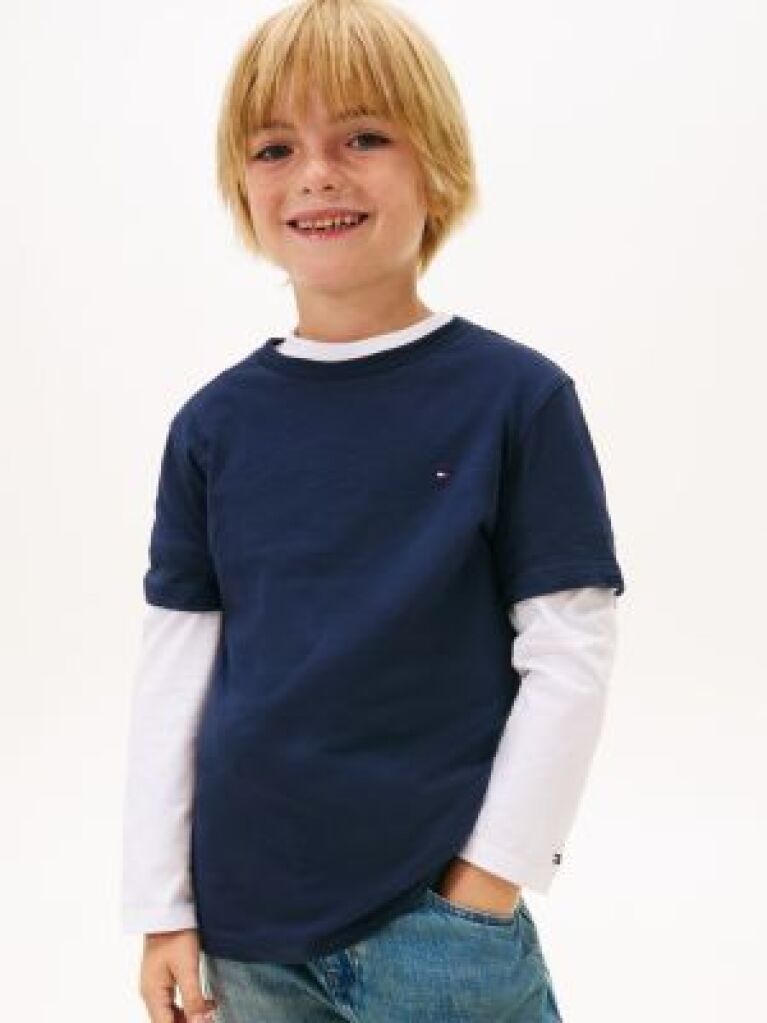 Blue Tricou Din Bumbac Organic Essential  Baieti