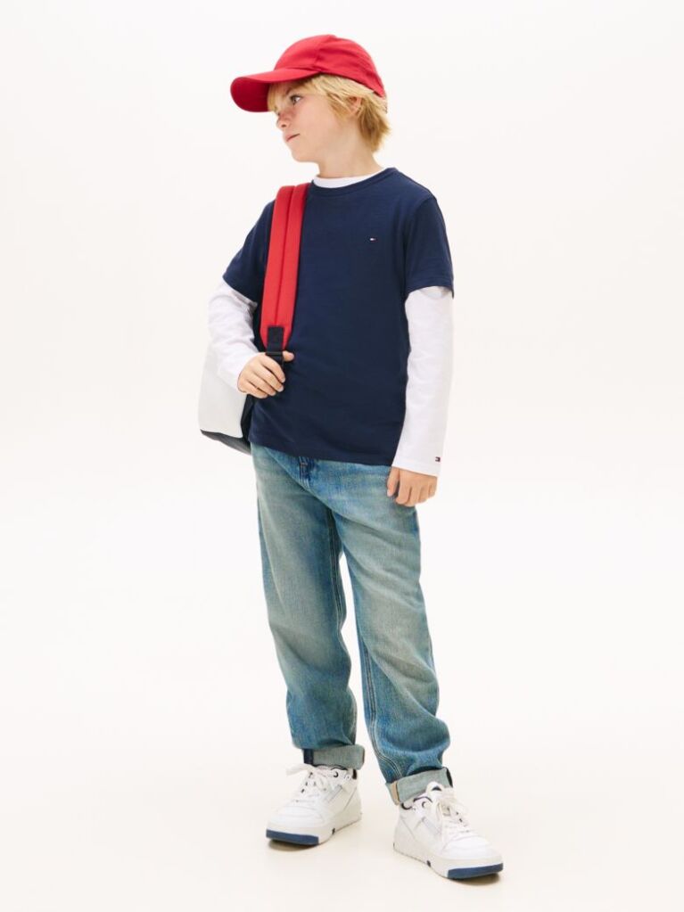Blue Tricou Din Bumbac Organic Essential  Baieti