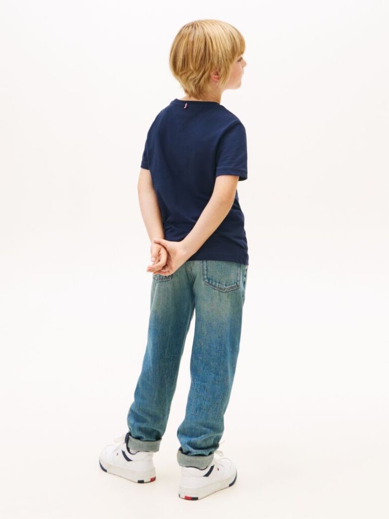 Blue Tricou Din Bumbac Organic Essential  Baieti