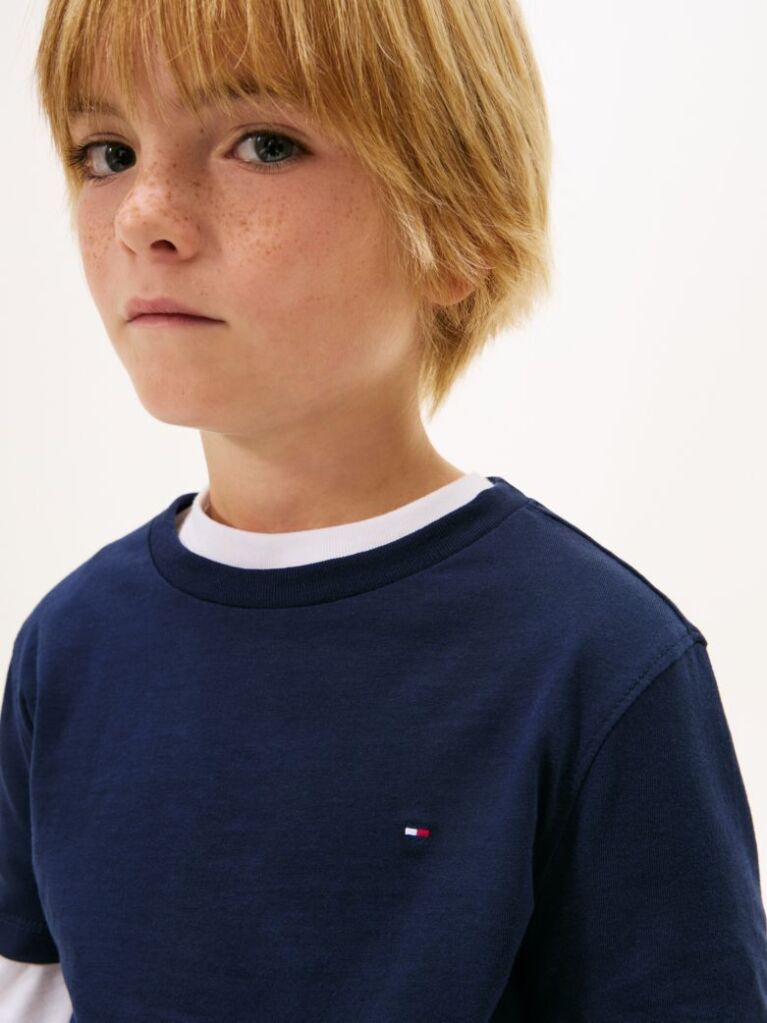 Blue Tricou Din Bumbac Organic Essential  Baieti