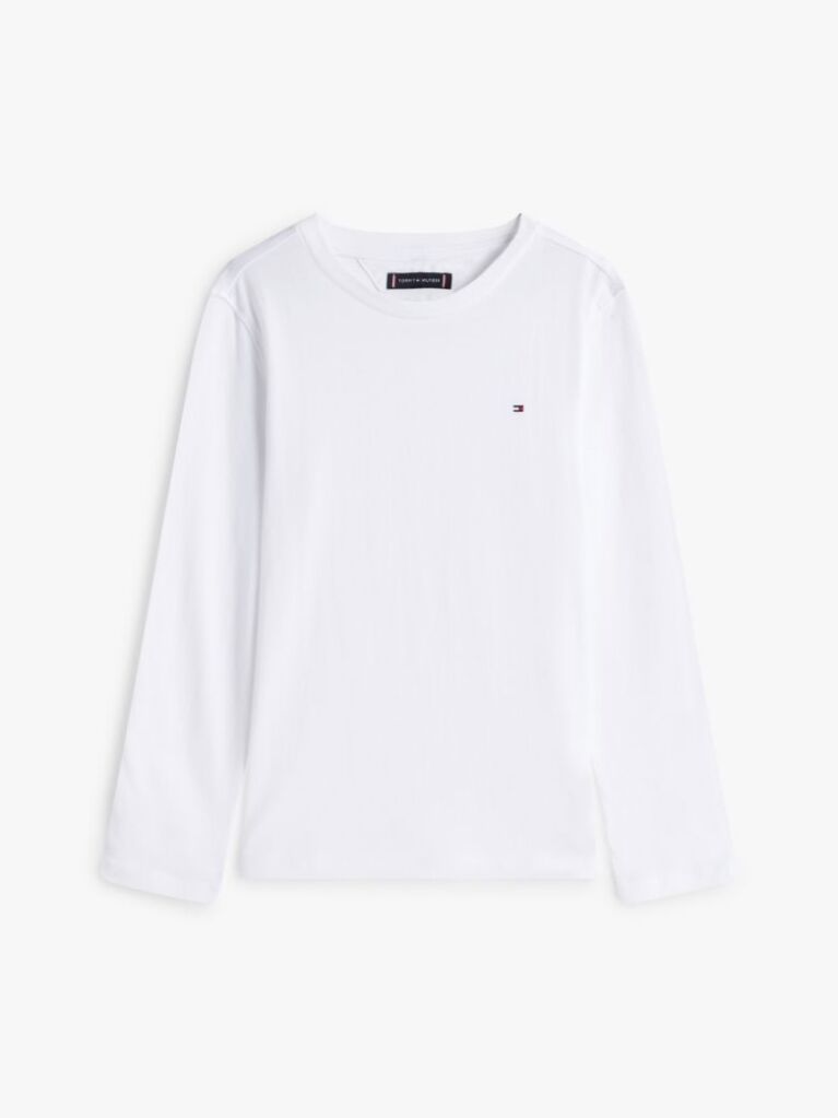 Alb Tricou Cu Maneca Lunga Din Bumbac Organic  Baieti