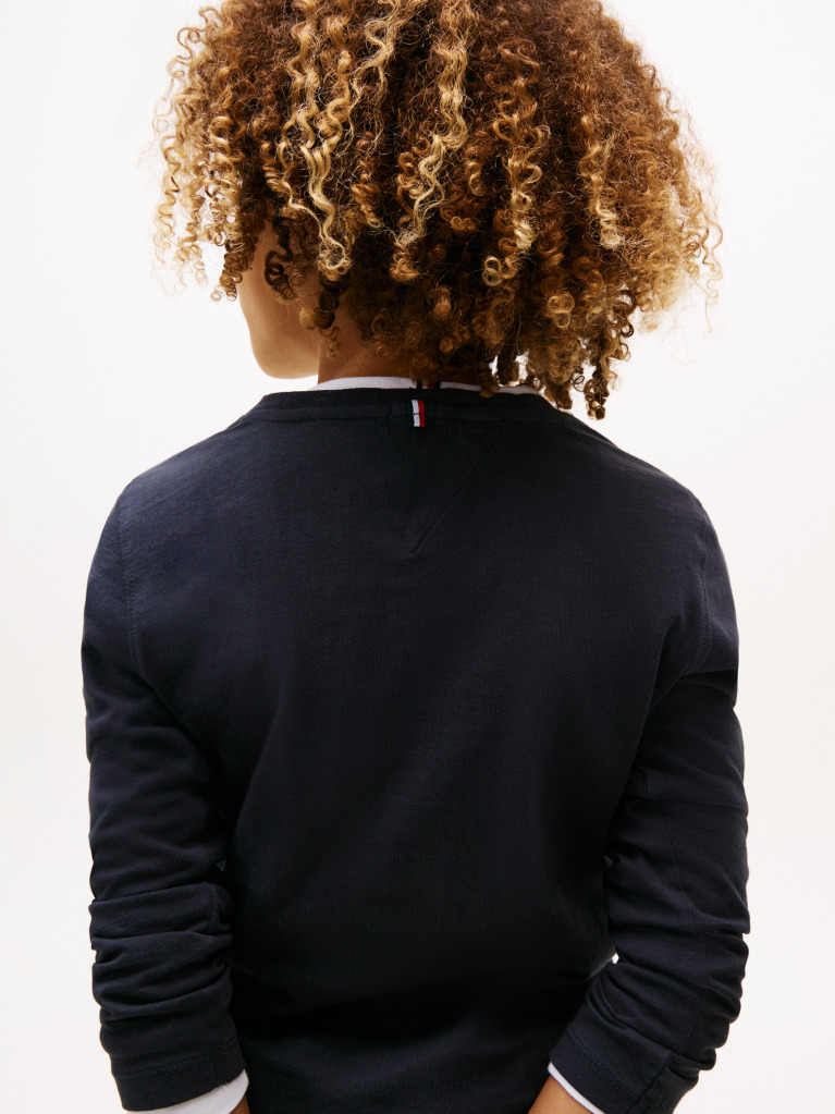 Blue Tricou Cu Maneca Lunga Din Bumbac Organic  Baieti