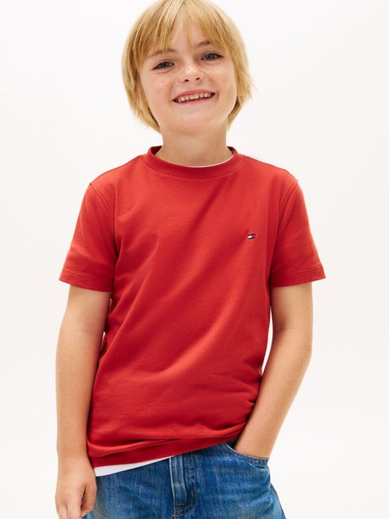 Rosu Tricou Din Bumbac Organic Essential  Baieti