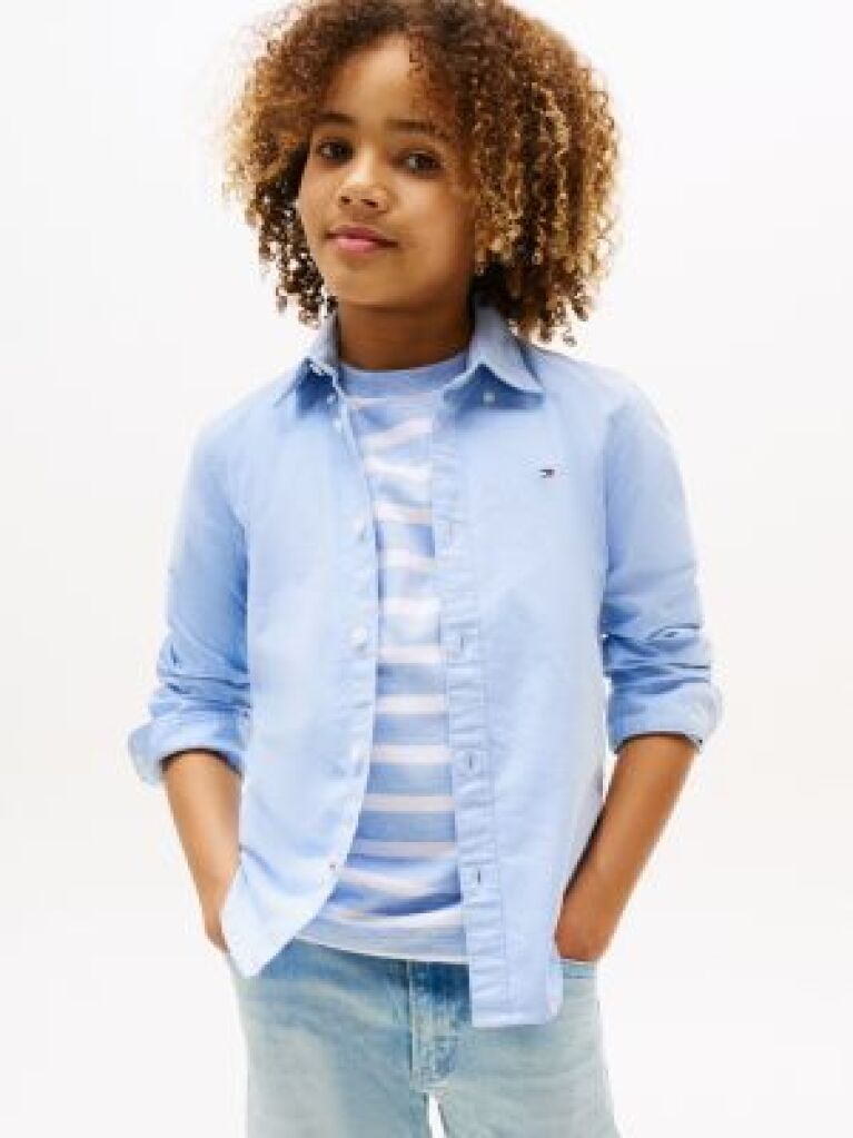 Blue Camasa Din Bumbac Elastic Oxford  Baieti