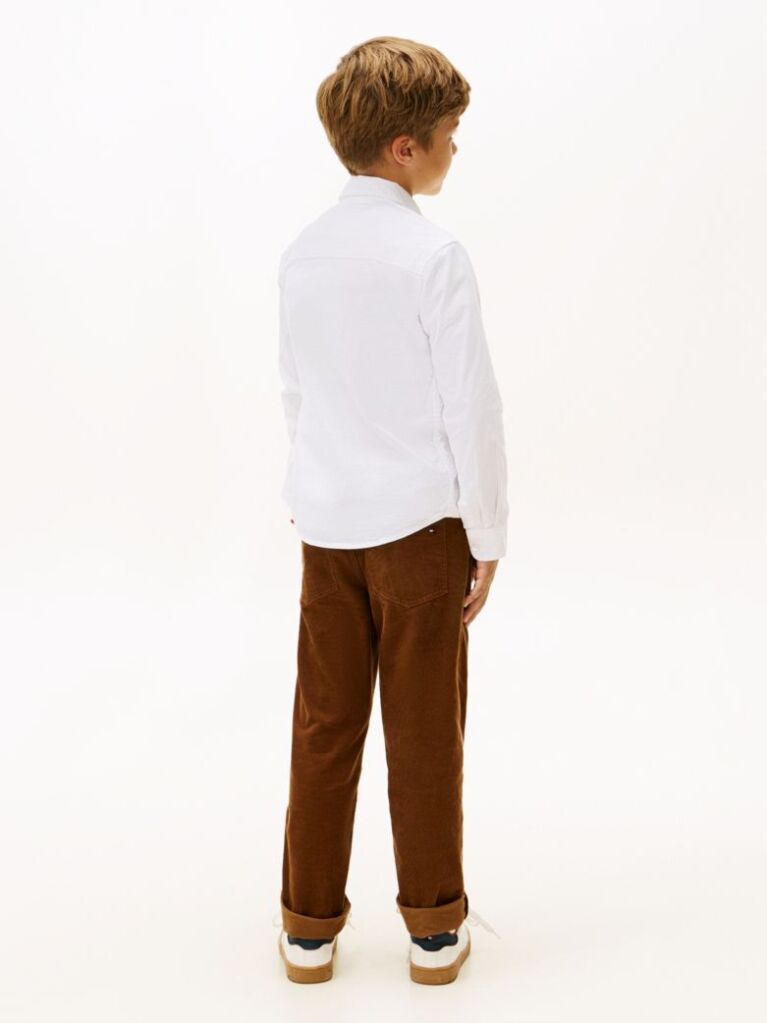 Alb Camasa Din Bumbac Elastic Oxford  Baieti