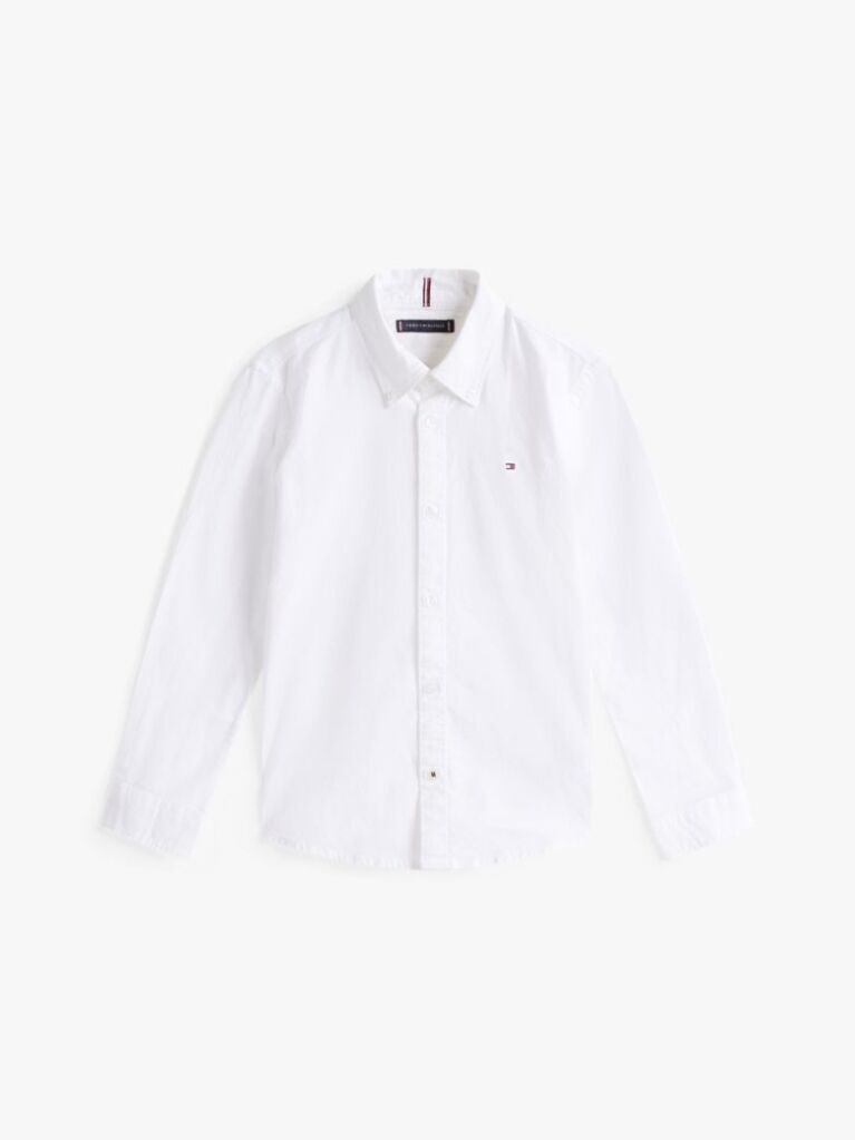 Alb Camasa Din Bumbac Elastic Oxford  Baieti