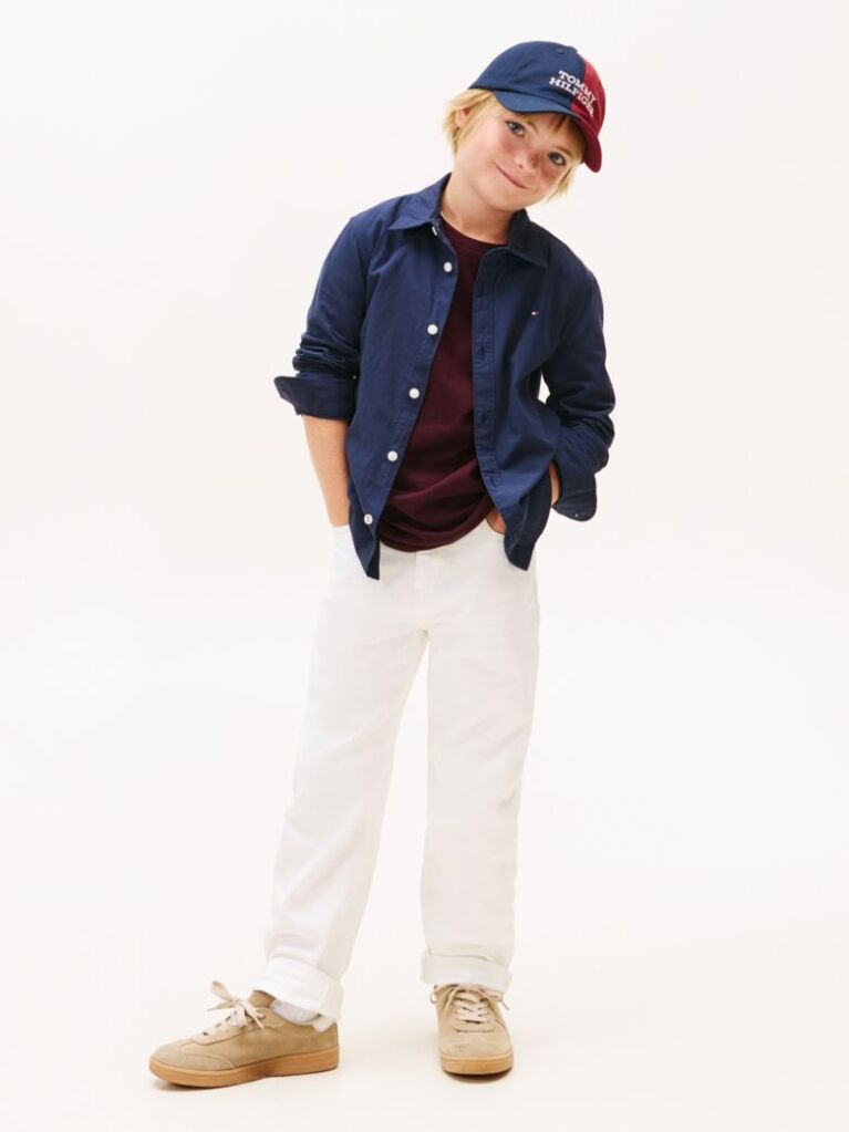 Blue Camasa Din Bumbac Elastic Poplin  Baieti
