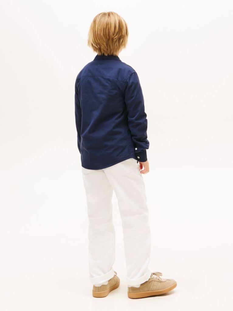 Blue Camasa Din Bumbac Elastic Poplin  Baieti