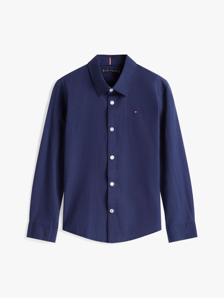 Blue Camasa Din Bumbac Elastic Poplin  Baieti