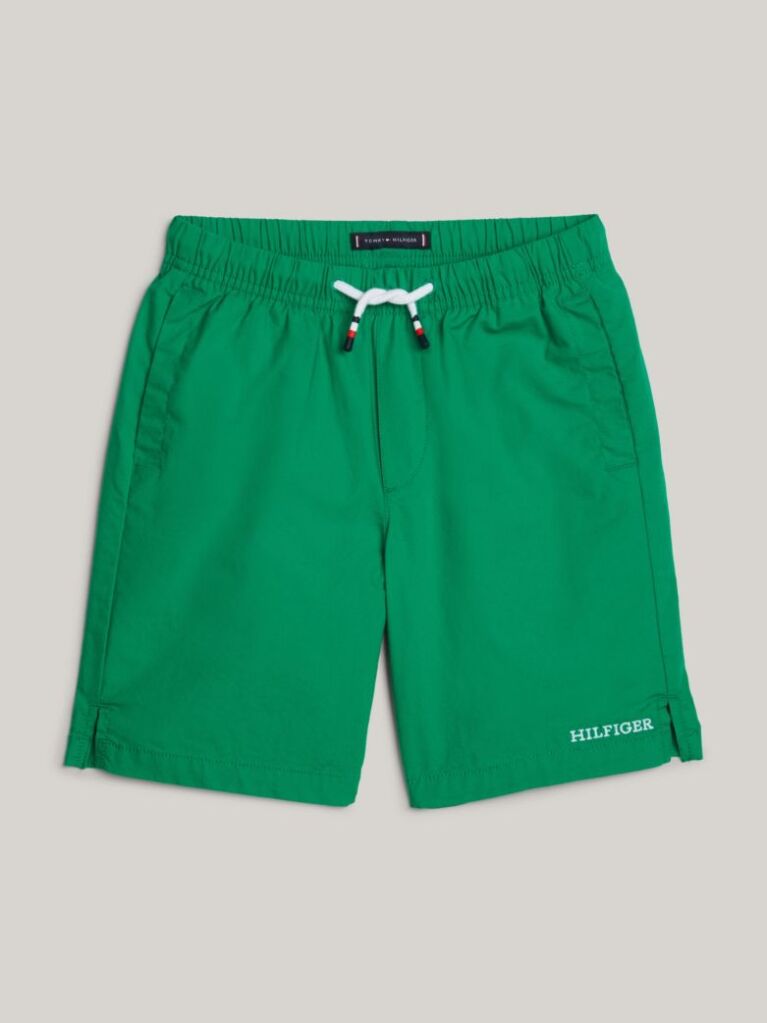 Green Hilfiger Monotype Logo Embroidery Shorts  Boys