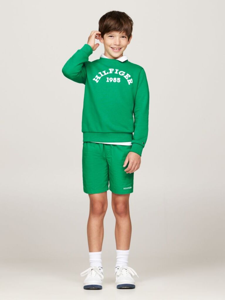 Green Hilfiger Monotype Logo Embroidery Shorts  Boys