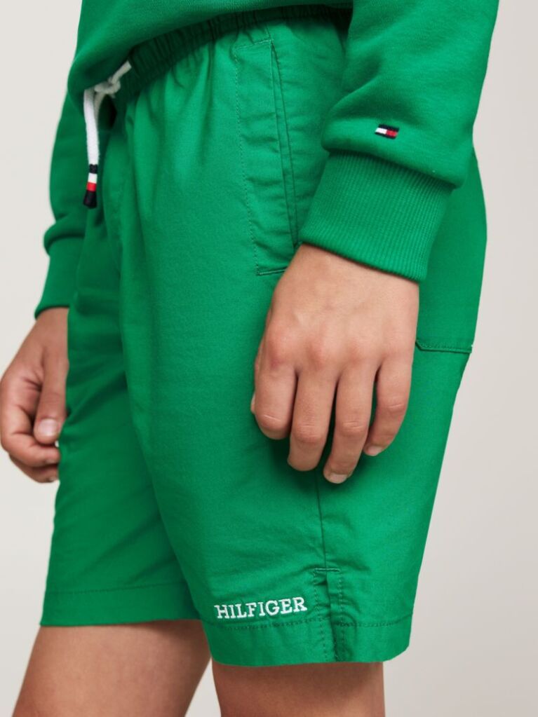 Green Hilfiger Monotype Logo Embroidery Shorts  Boys