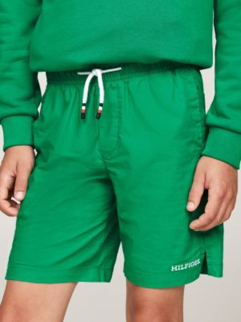 Green Hilfiger Monotype Logo Embroidery Shorts  Boys