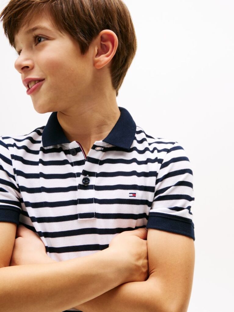 Blue Essential Flag Embroidery Regular Fit Polo  Boys