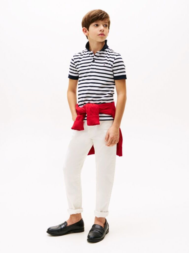 Blue Essential Flag Embroidery Regular Fit Polo  Boys