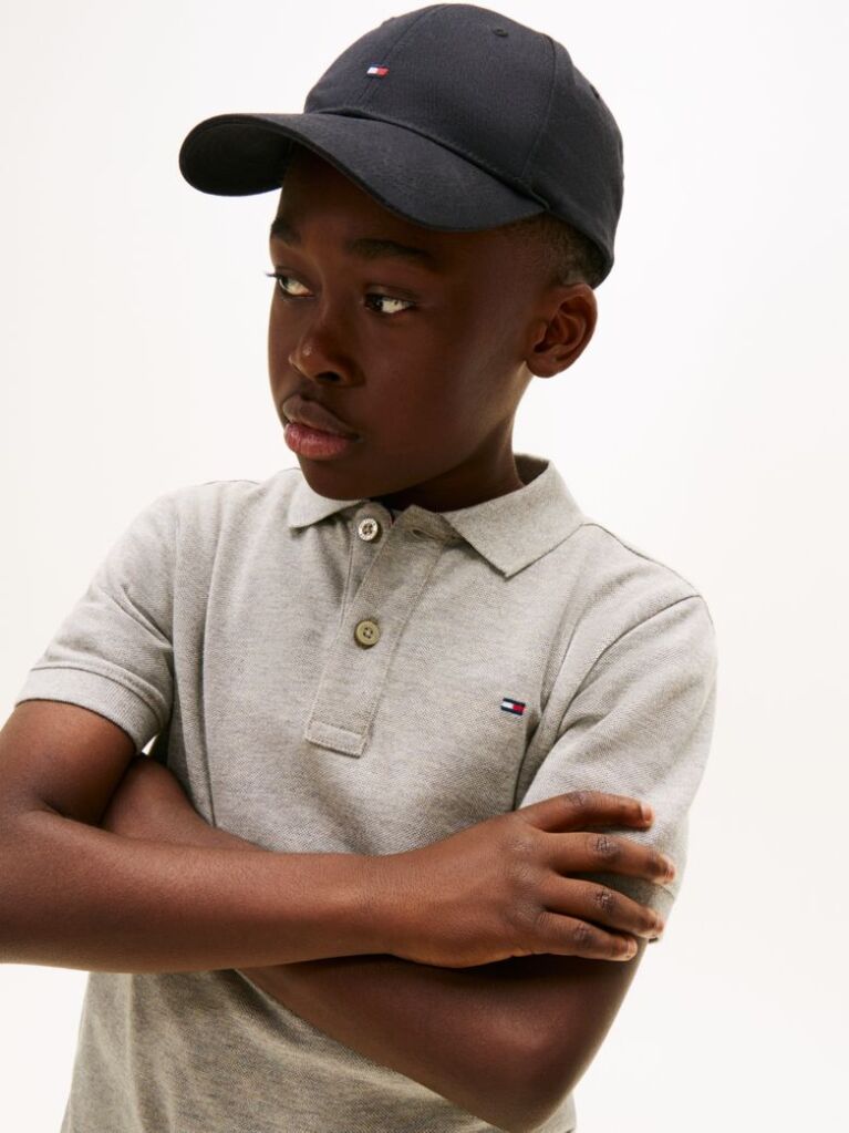 Grey Essential Flag Embroidery Regular Fit Polo  Boys