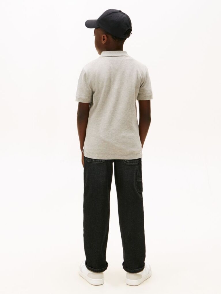 Grey Essential Flag Embroidery Regular Fit Polo  Boys