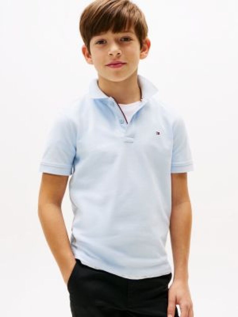 Blue Essential Flag Embroidery Regular Fit Polo  Boys