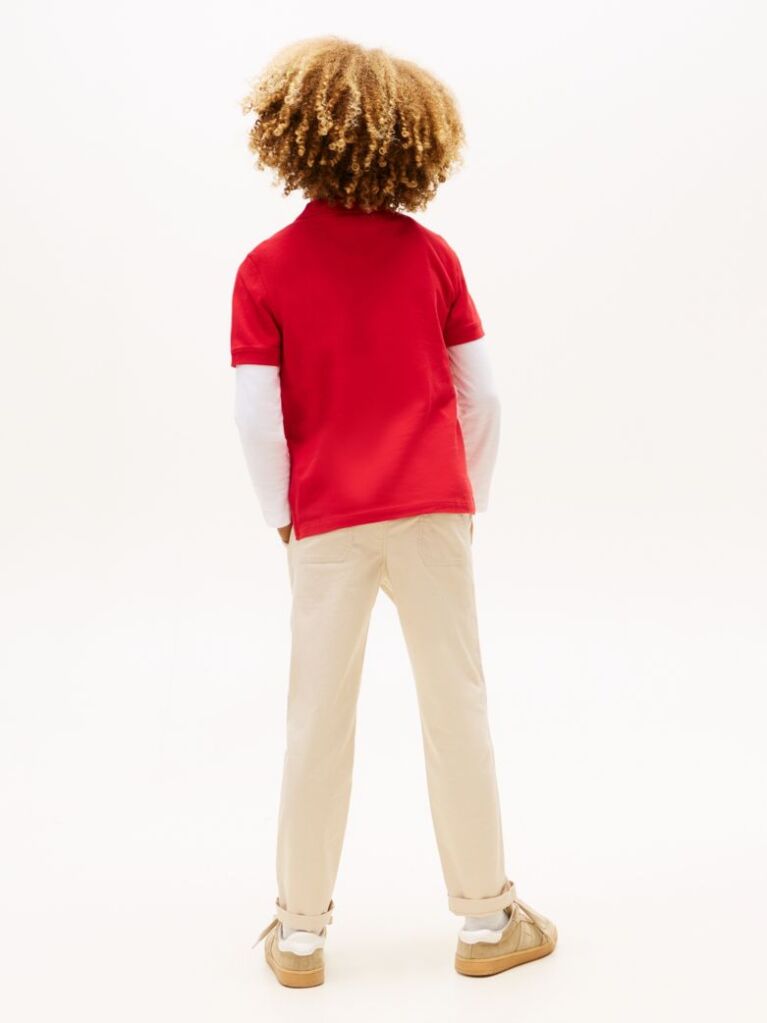 Red Essential Flag Embroidery Regular Fit Polo  Boys