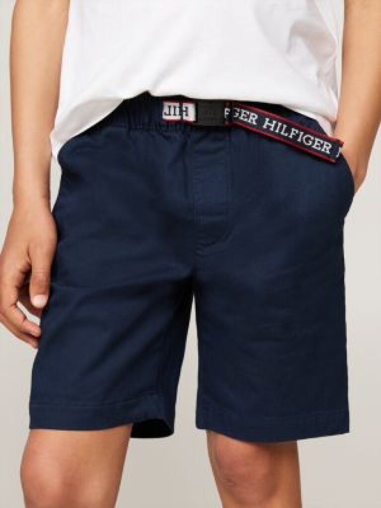 Blue Pantaloni Scurti Chino Cu Curea  Baieti