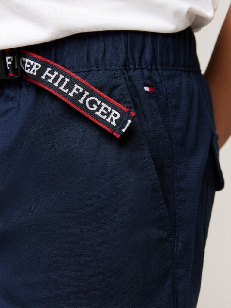 Blue Pantaloni Scurti Chino Cu Curea  Baieti