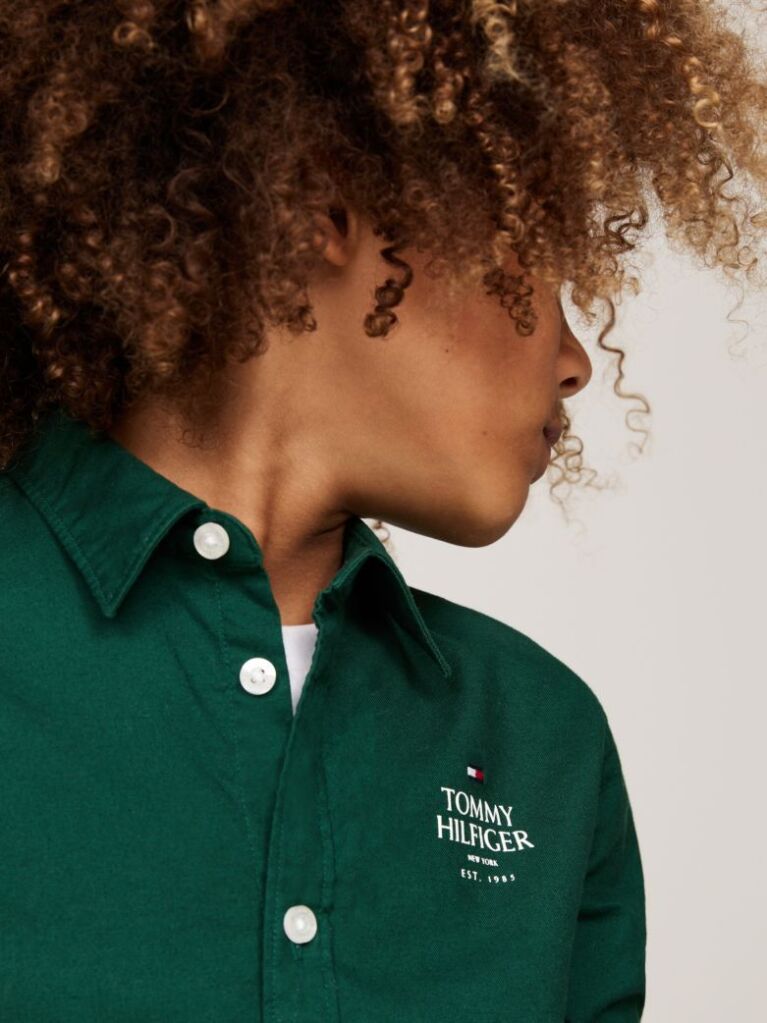 Verde Camasa Oxford Regular Cu Logo Hilfiger    Baieti