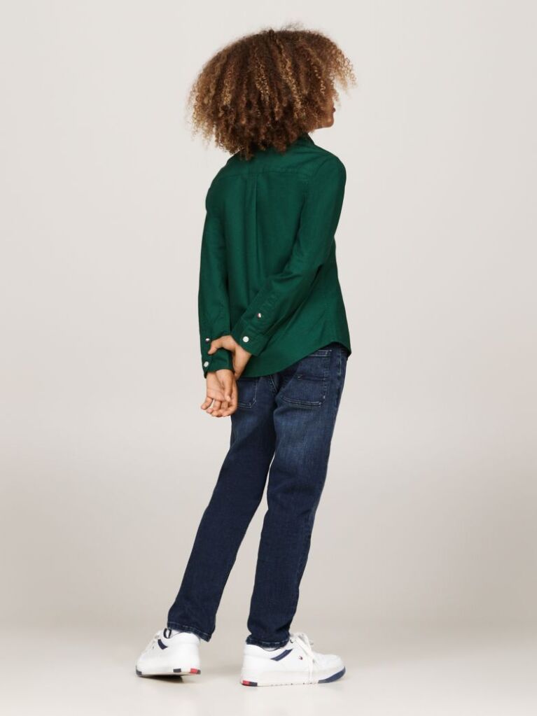 Verde Camasa Oxford Regular Cu Logo Hilfiger    Baieti