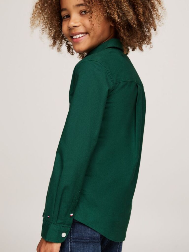 Verde Camasa Oxford Regular Cu Logo Hilfiger    Baieti