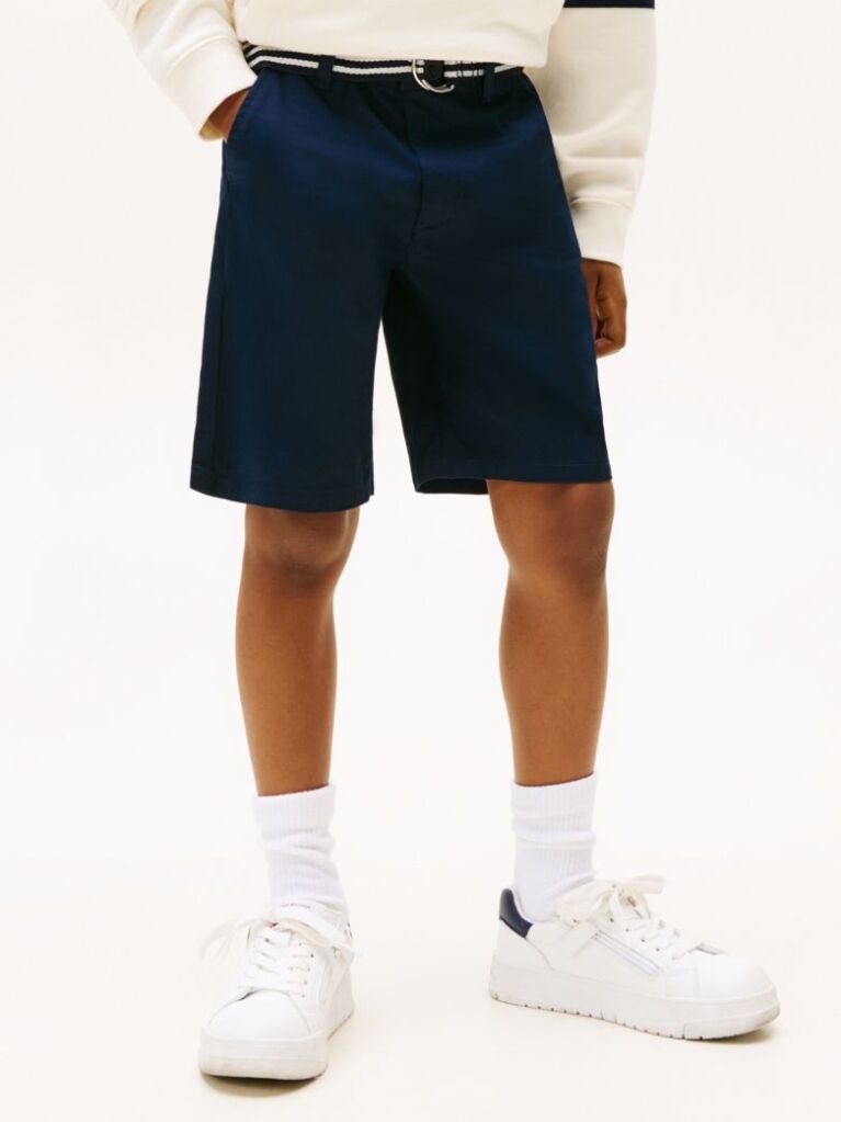 Blue Belted Woven Shorts  Boys