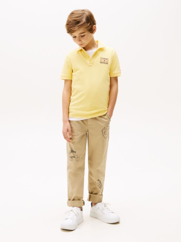 Yellow Logo Embroidery Polo Shirt  Boys